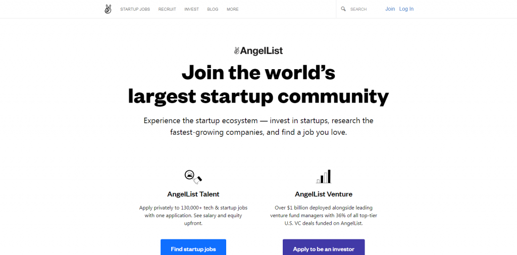 Angellist freelancing website
