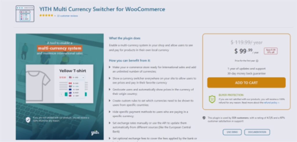 yith Multi-Currency WordPress Plugin
