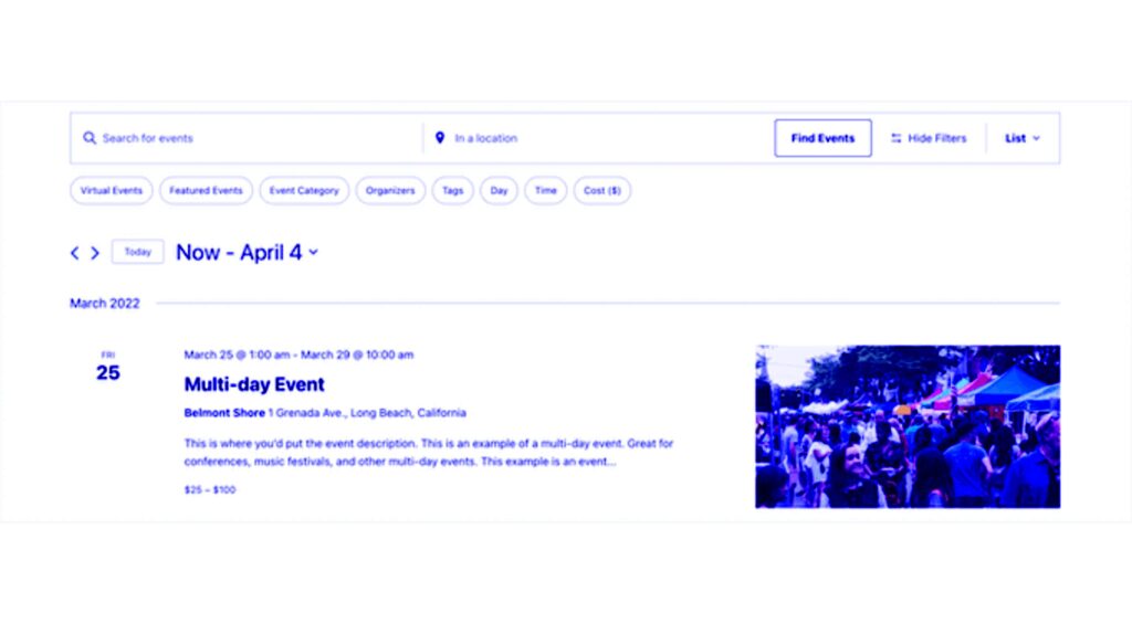 Wordpress virtual event